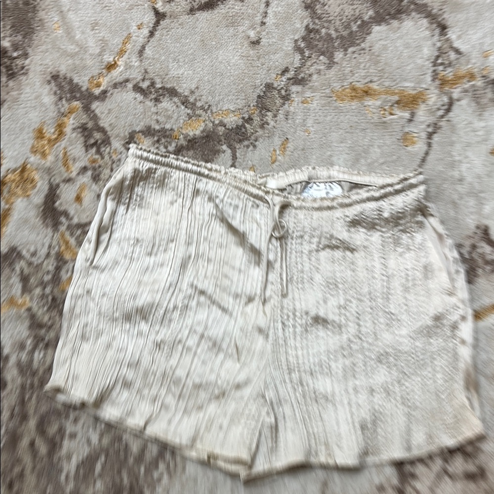 H&M Cream Athletic Shorts with Drawstring Waist